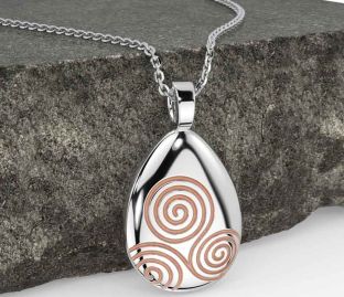 Rose Gold Silver Celtic Necklace