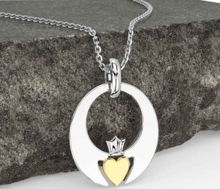 Gold Silver Claddagh Necklace