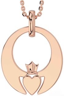 Rose Gold Silver Claddagh Necklace