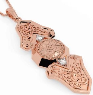 Diamond Rose Gold Celtic Warrior Necklace