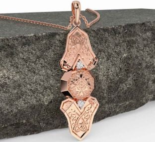 Diamond Rose Gold Celtic Warrior Necklace