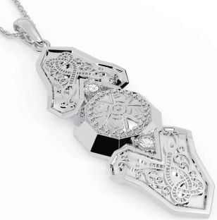 Diamond Silver Celtic Warrior Necklace