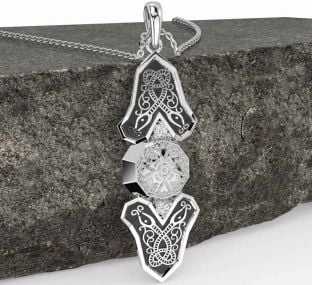 Diamant Vit Guld Svart Rodium Keltiskt Krigare Halsband