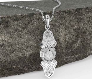 Diamond White Gold Celtic Warrior Necklace