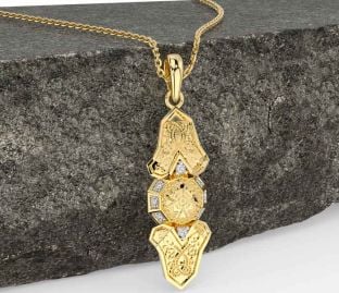 Diamond Gold Celtic Warrior Necklace