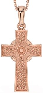 Rose Gold Silver Celtic Cross Necklace