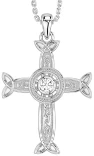 Celtic Diamond Silver Colier cruce