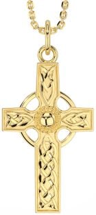 Gold Silver Celtic Cross Necklace