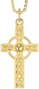 Gold Silver Celtic Cross Necklace