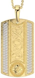 de los hombres Diamante Oro Plata Perro Etiqueta céltico Guerrero Collar