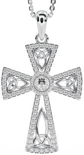 Celtic Diamond Silver Colier cu nod cruce Trinity