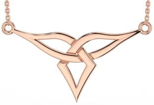 Rose Gold Silver Celtic Trinity Knot Necklace