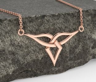 Rose Gold Silver Celtic Trinity Knot Necklace