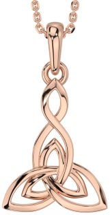 Rose Gold Silver Celtic Trinity Knot Necklace