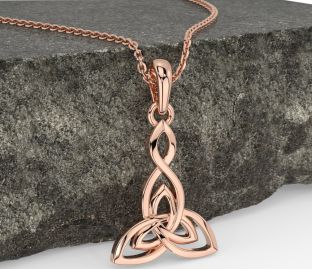 Rose Gold Silver Celtic Trinity Knot Necklace