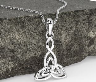 White Gold Celtic Trinity Knot Necklace
