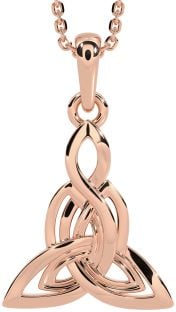 Rose Gold Silver Celtic Trinity Knot Necklace