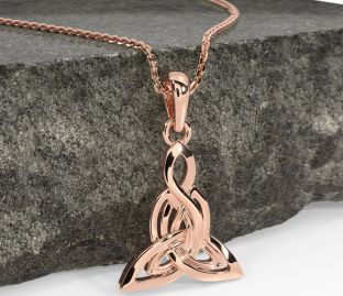 Rose Gold Silver Celtic Trinity Knot Necklace