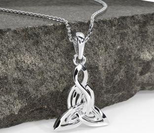 White Gold Celtic Trinity Knot Necklace