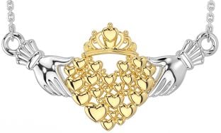 Gold Silver Claddagh Necklace