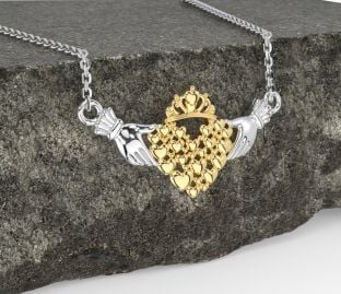 Gold Silver Claddagh Necklace