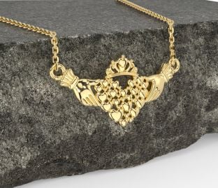 Gold Silver Claddagh Necklace
