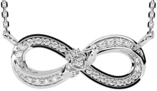 Diamante Prata Infinidade Claddagh Colar