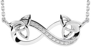 Celtic Diamond Silver Colier Trinity Knot Infinity