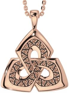 Rose Gold Silver Black Rhodium Celtic Trinity Knot Necklace