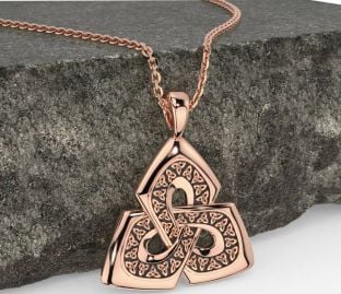 Rose Gold Silver Black Rhodium Celtic Trinity Knot Necklace