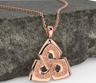 Rose Gold Silver Celtic Trinity Knot Necklace