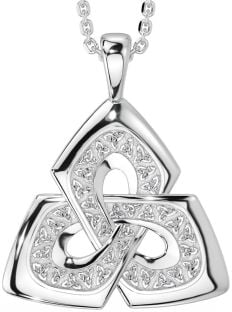 White Gold Celtic Trinity Knot Necklace