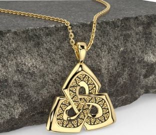 Gold Black Rhodium Celtic Trinity Knot Necklace