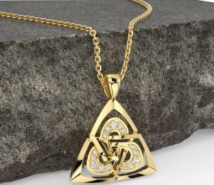 Diamond Gold Celtic Trinity Knot Necklace