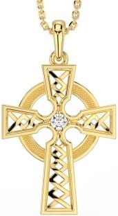 Diamond Gold Celtic Cross Necklace