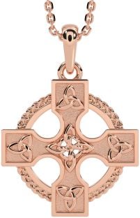 Rose Gold Silver Celtic Cross Necklace