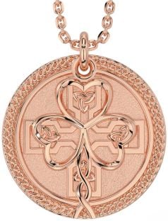 Rose Gold Silver Celtic Shamrock Trinity Knot Necklace