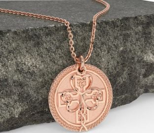 Rose Gold Silver Celtic Shamrock Trinity Knot Necklace