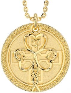 Gold Celtic Shamrock Trinity Knot Necklace