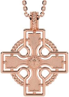 Rose Gold Silver Celtic Cross Necklace