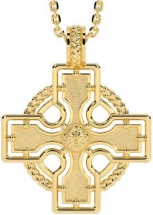 Gold Silver Celtic Cross Necklace