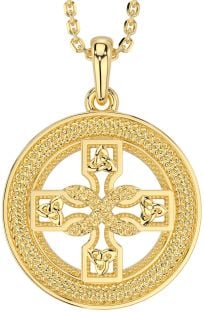 Gold Silver Celtic Cross Trinity Knot Necklace