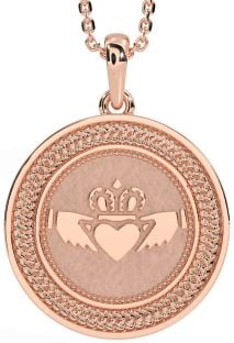 Rose Gold Silver Celtic Claddagh Necklace