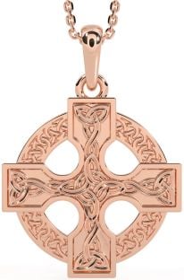 Rose Gold Silver Celtic Cross Necklace