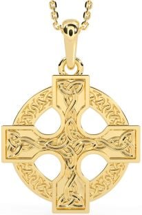 Gold Silver Celtic Cross Necklace