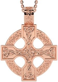 Rose Gold Silver Celtic Cross Necklace