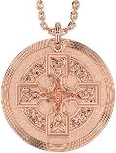 Rose Gold Silver Celtic Cross Necklace