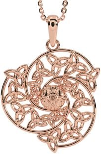 Rose Gold Silver Celtic Trinity knot Warrior Necklace