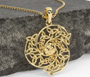 Gold Silver Celtic Trinity knot Warrior Necklace