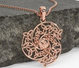 Rose Gold keltisch Dreieinigkeit Knoten Krieger Halskette